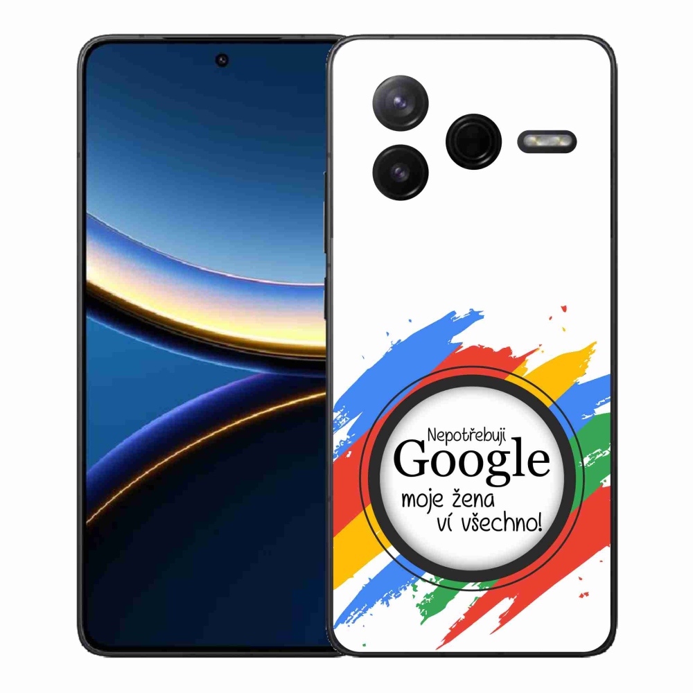 Gelový kryt mmCase na Xiaomi Poco F7 Pro - žena ví všechno bílé pozadí