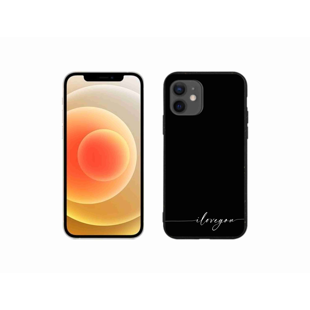 Gelový kryt mmCase na iPhone 12 mini - I love you černé pozadí