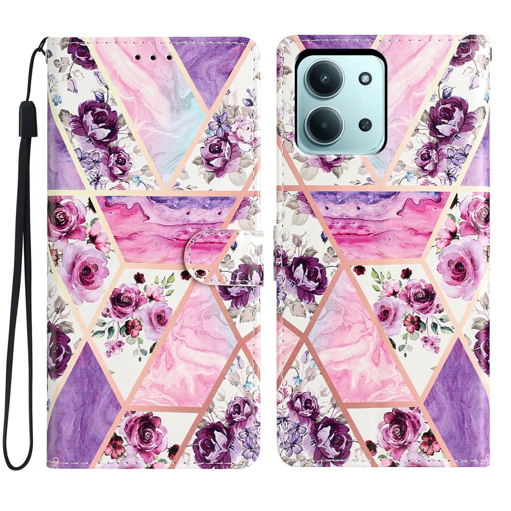 Unique knížkové pouzdro na Xiaomi Redmi 15C 4G (171mm)/Poco C85 4G (171mm) - fialové květy