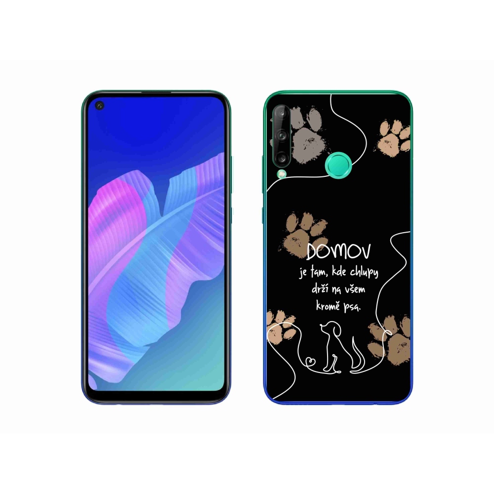 Gelový kryt mmCase na Huawei P40 Lite E - psí motiv černé pozadí