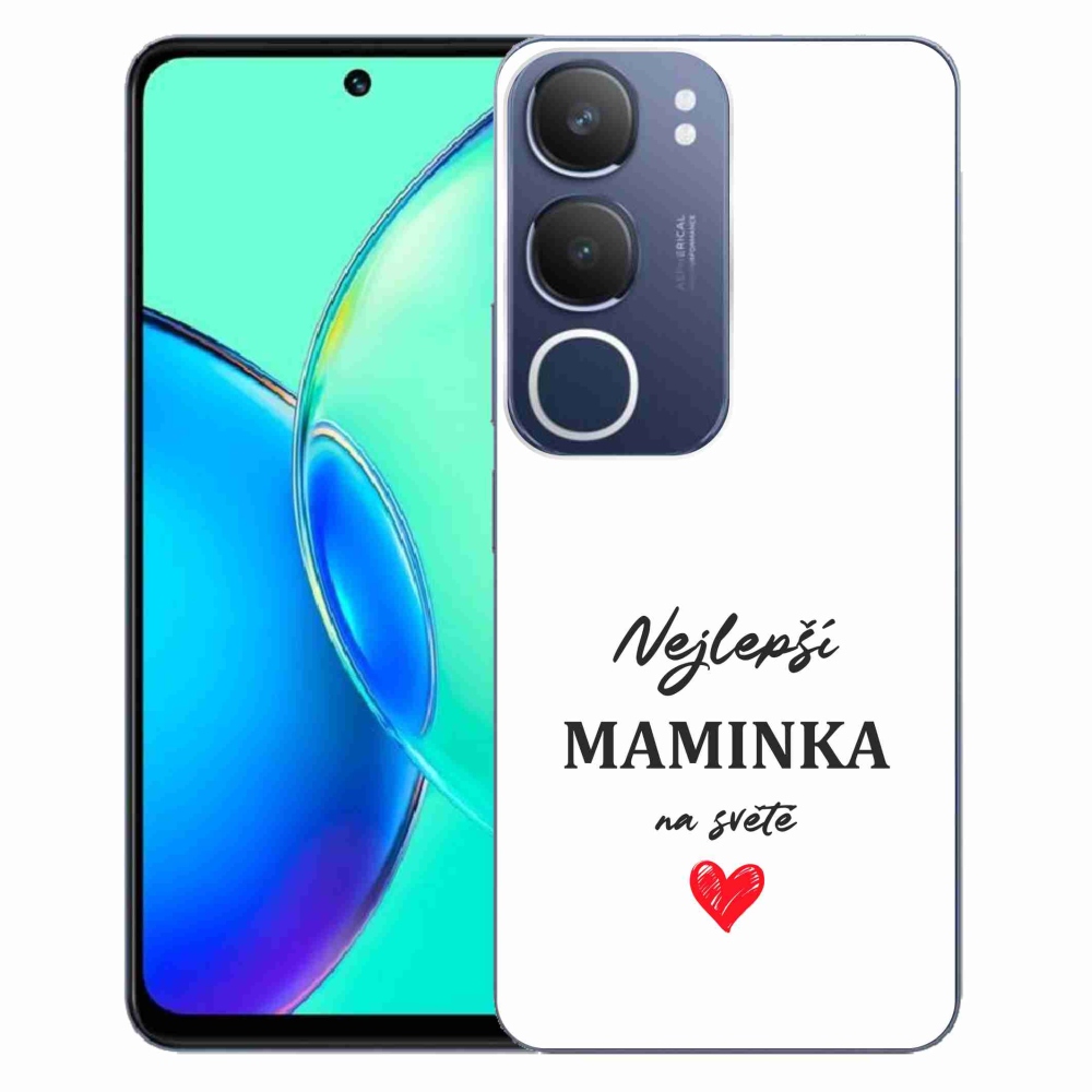 Gelový kryt mmCase na Vivo Y19s - nejlepší maminka 1 bílé pozadí