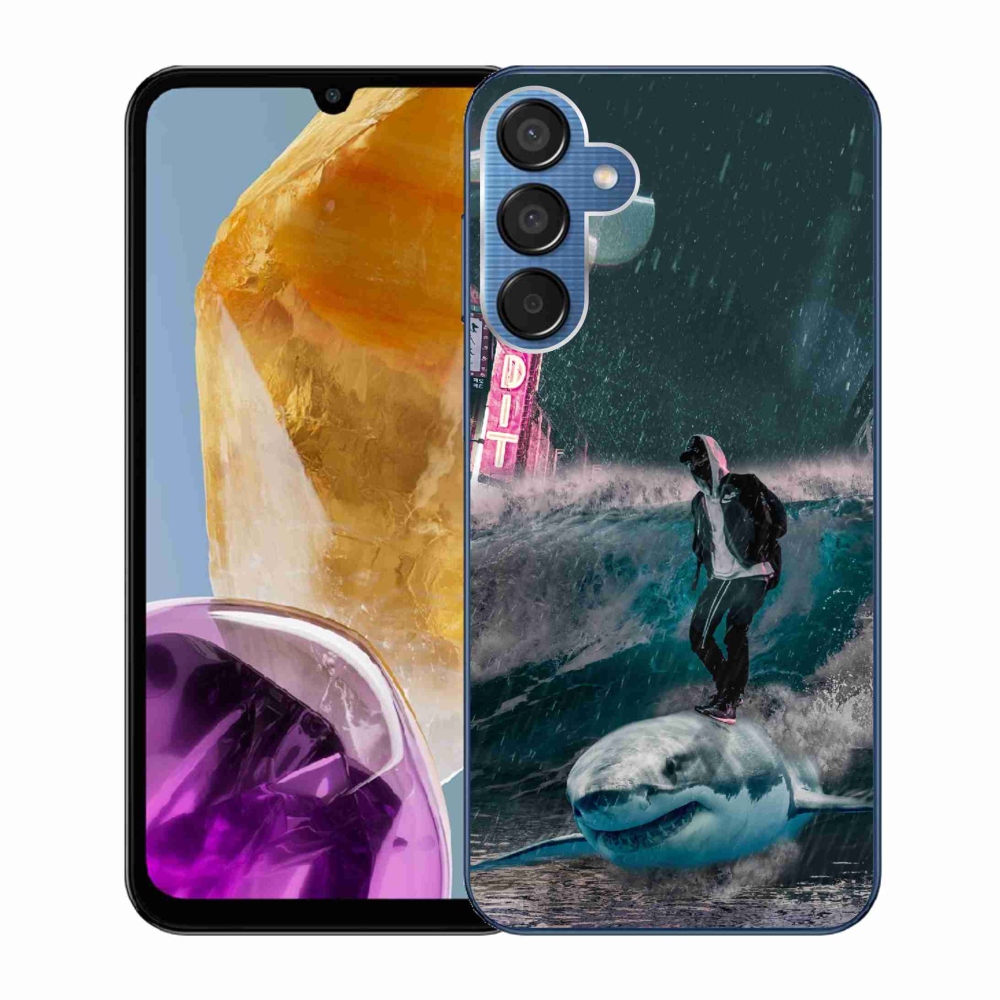 Gelový kryt mmCase na Samsung Galaxy M15 5G - žralok