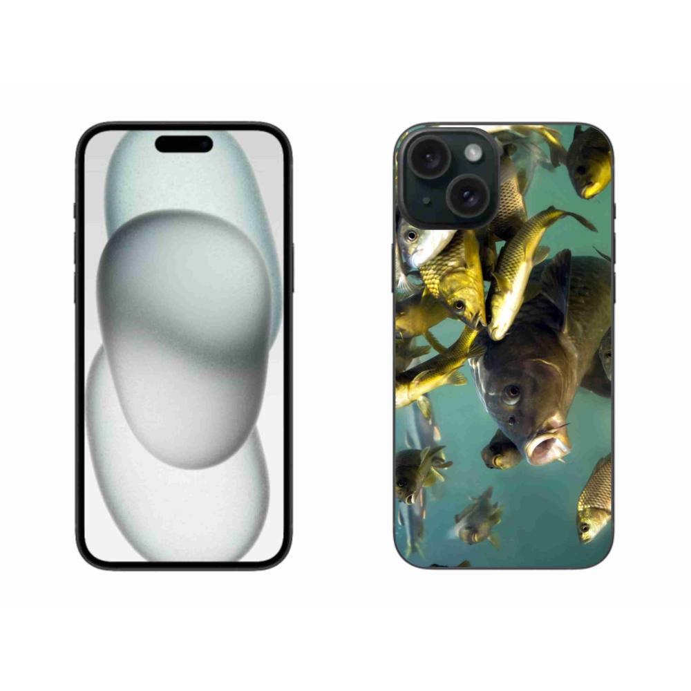 Gelový obal mmCase na iPhone 15 Plus - hejno ryb