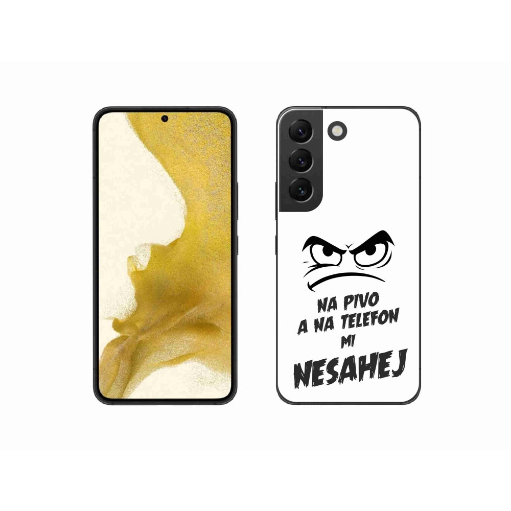 Gelový kryt mmCase na Samsung Galaxy S22 5G - pivní motiv 2 bílé pozadí