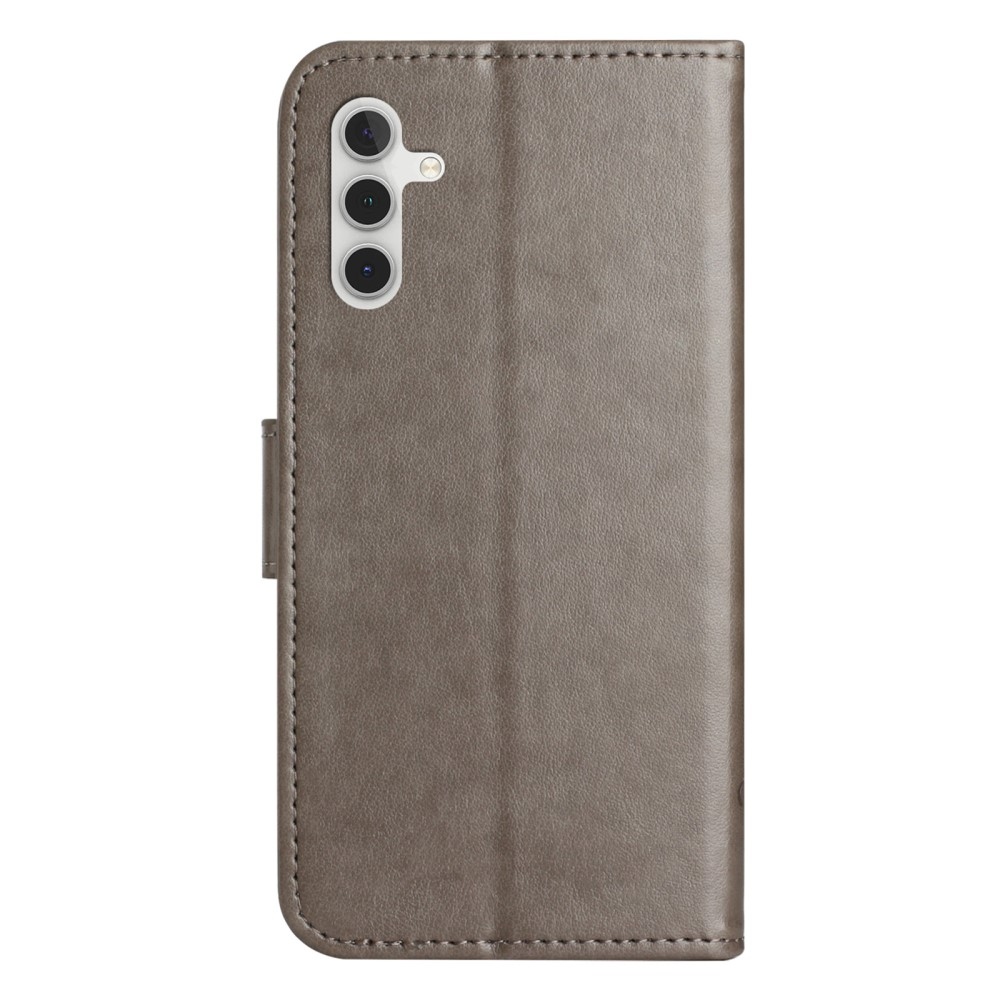 Flower knížkové pouzdro na Samsung Galaxy A36 5G - šedé