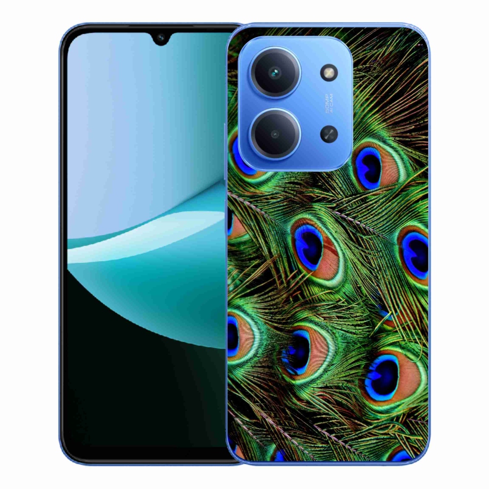 Gelový kryt mmCase na Xiaomi Redmi 15C 4G/5G (173mm) - paví peří