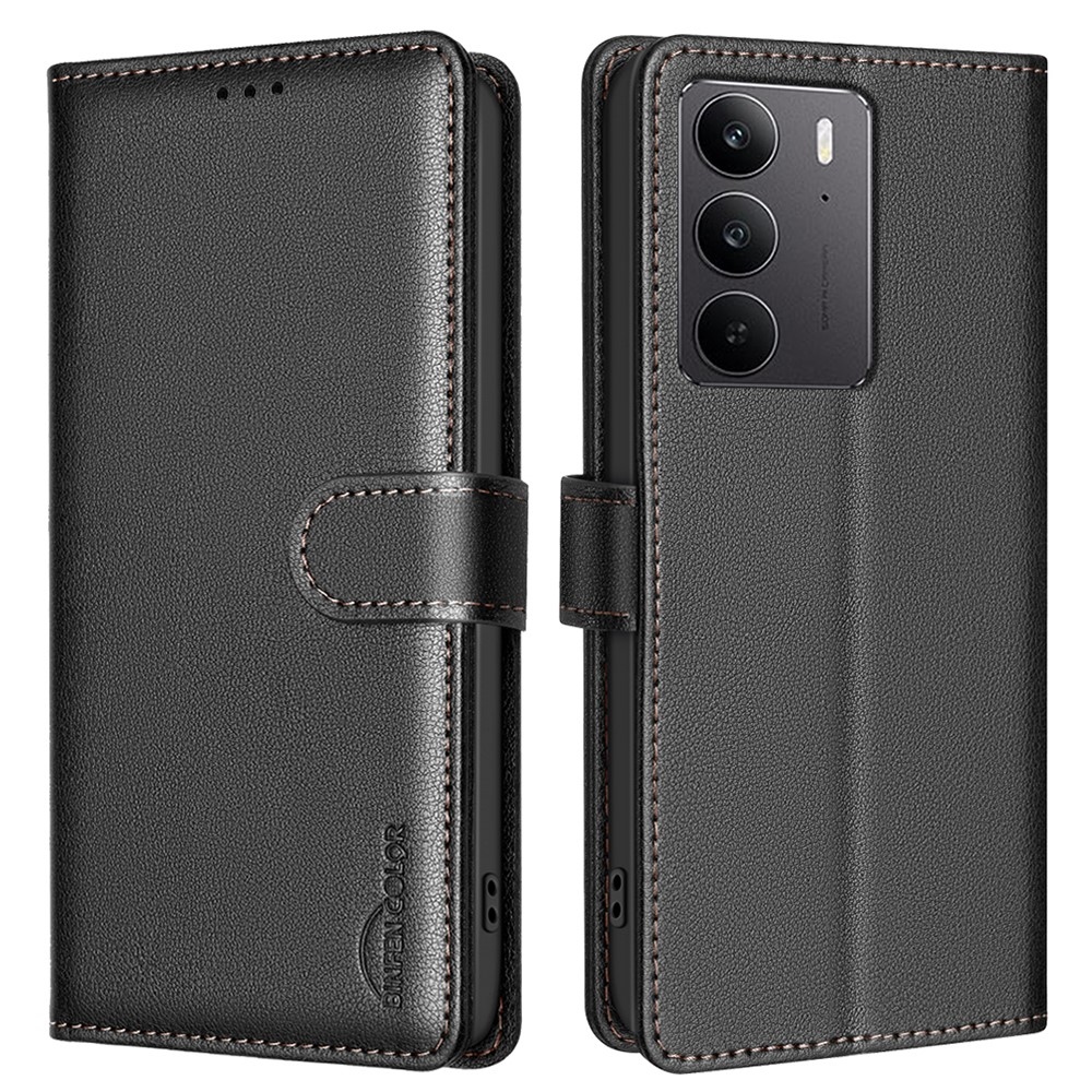 BINFEN knížkové pouzdro na Realme C75 - černé