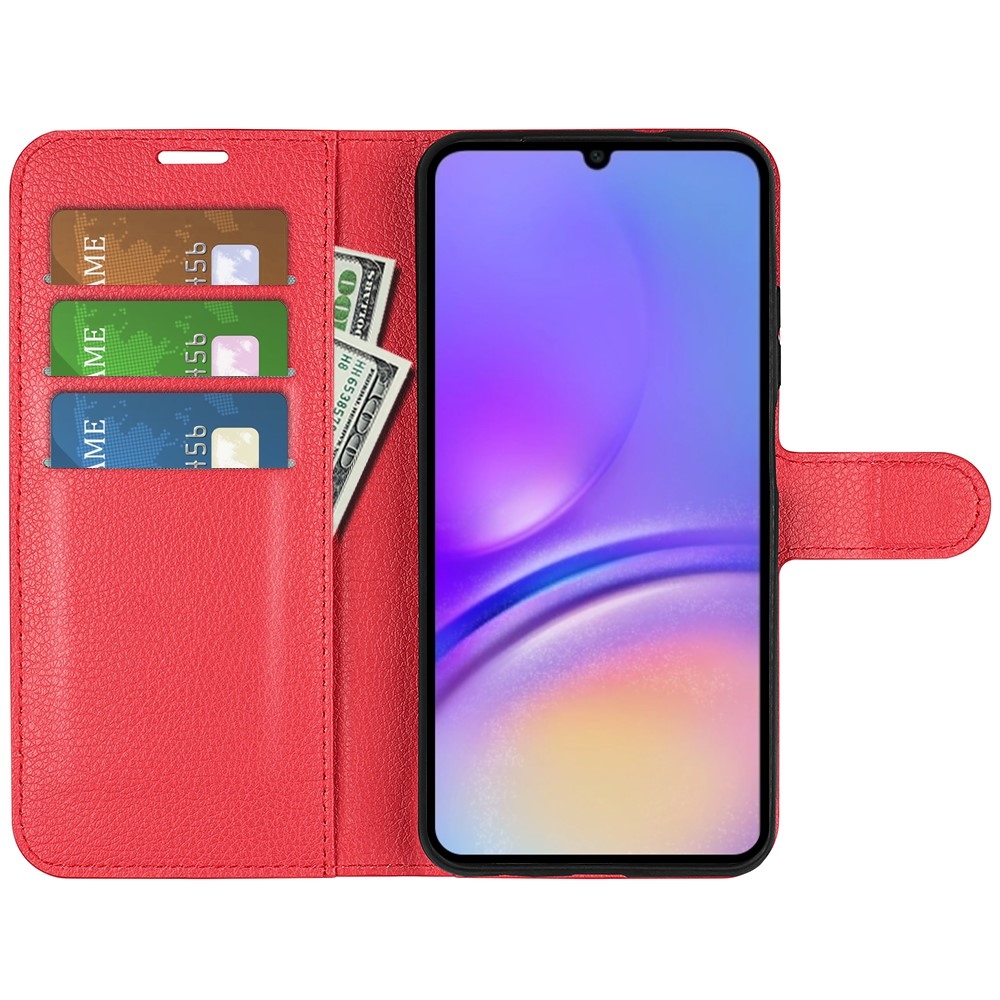 Litchi knížkové pouzdro na Samsung Galaxy A07 4G - červené