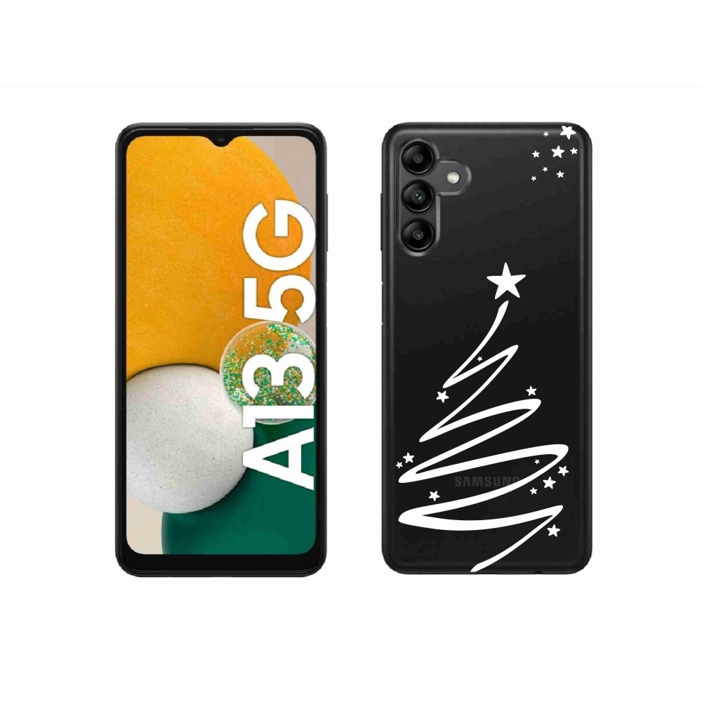 Gelový kryt mmCase na Samsung Galaxy A13 5G - bílý stromeček na průhledném pozadí