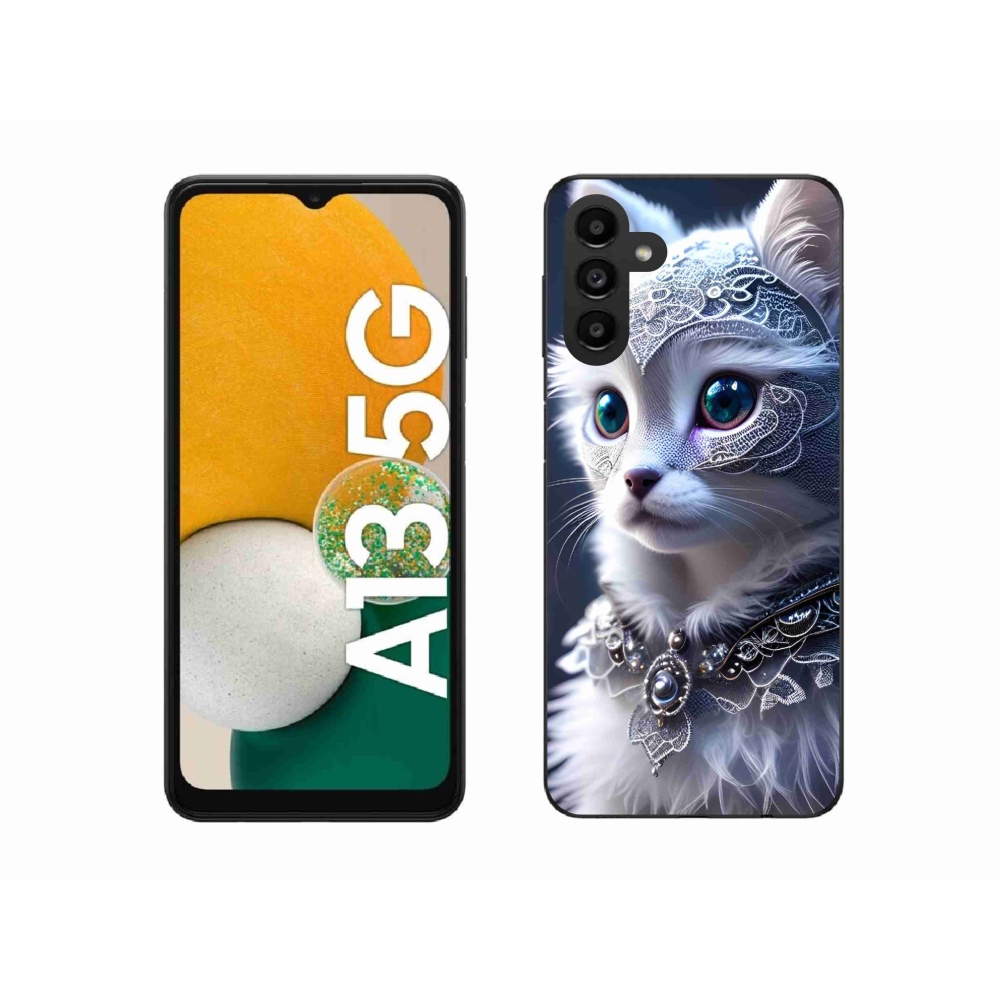 Gelový kryt mmCase na Samsung Galaxy A13 5G - bílá kočka