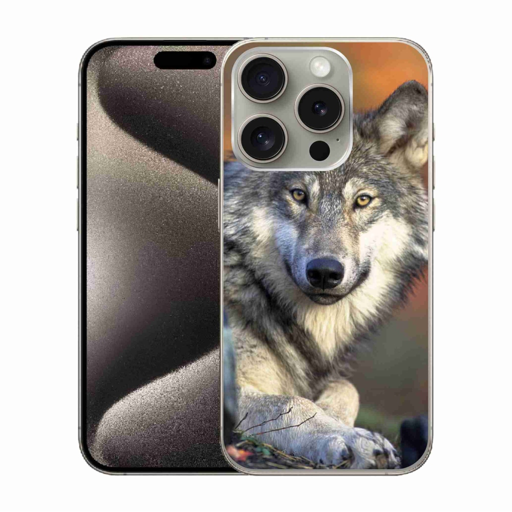 Gelový obal mmCase na iPhone 15 Pro - vlk