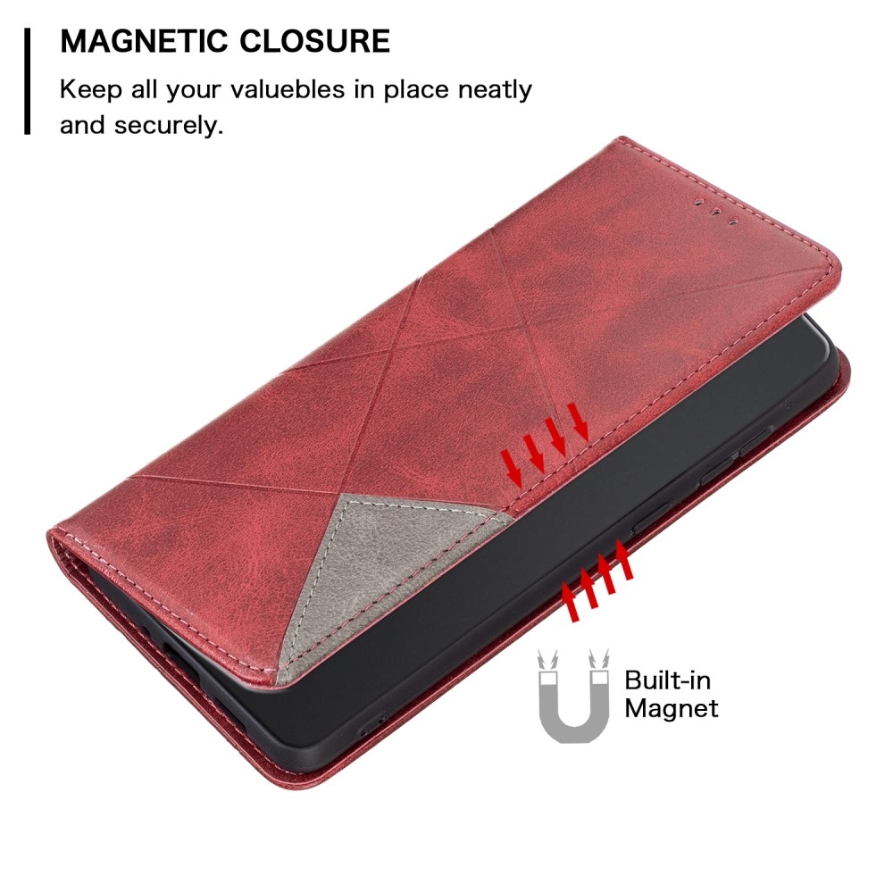 Triangle knížkové pouzdro na Xiaomi Redmi Note 13 Pro 4G/Poco M6 Pro - červené