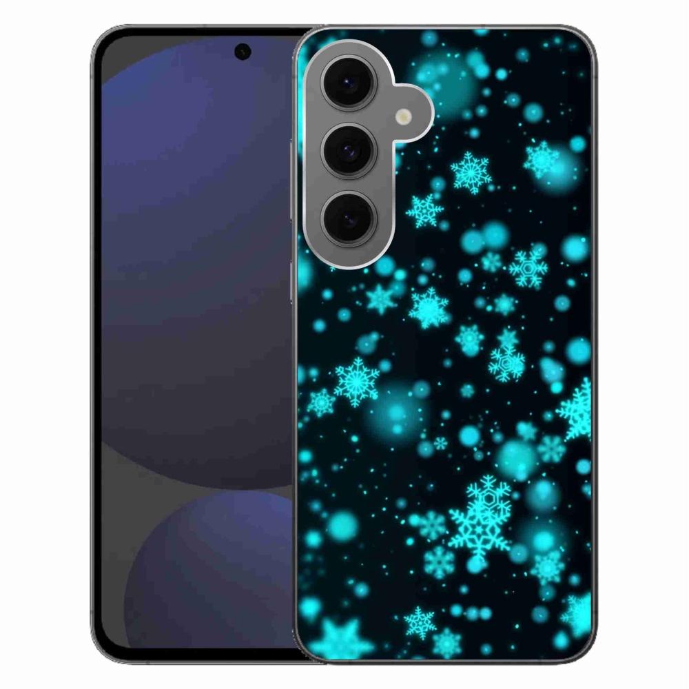 Gelový kryt mmCase na Samsung Galaxy S24 FE - sněhové vločky 1
