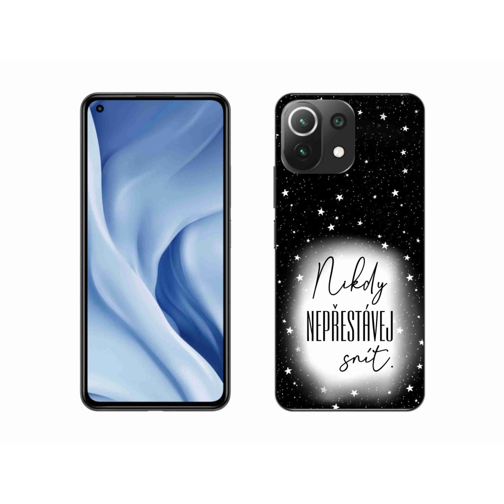 Gelový kryt mmCase na Xiaomi 11 Lite 5G NE - citát 1 bíločerné pozadí