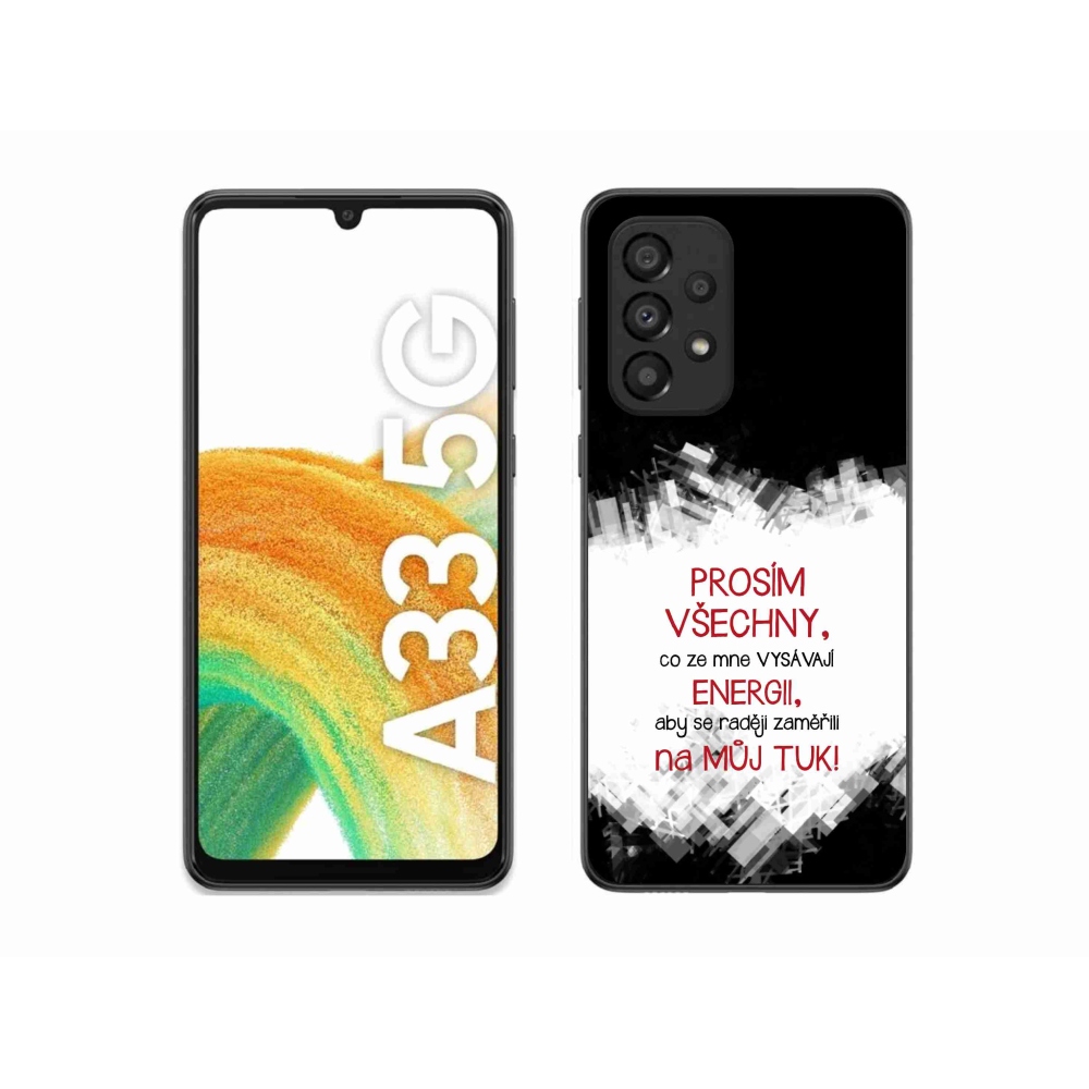 Gelový kryt mmCase na Samsung Galaxy A33 5G - vtipný text 1 červený