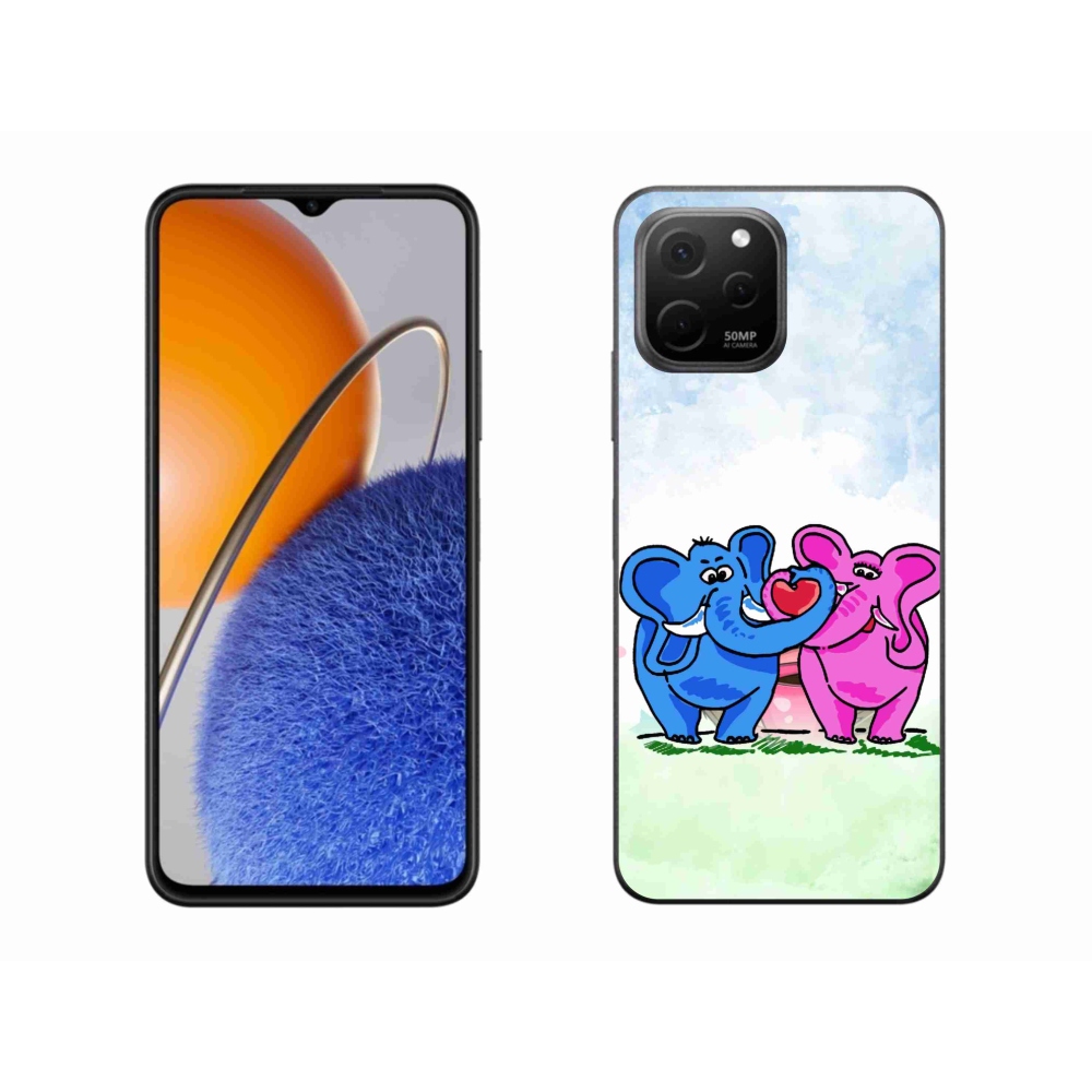 Gelový kryt mmCase na Huawei Nova Y61 - zamilovaní sloni