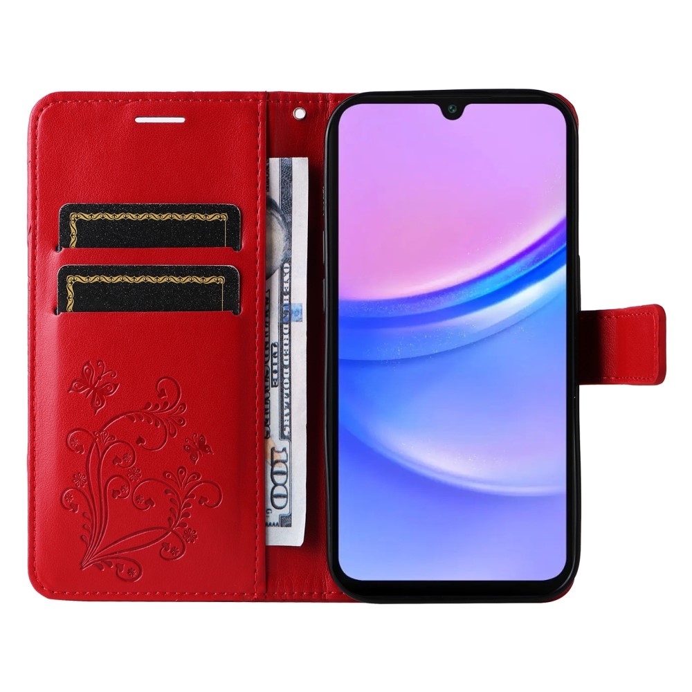 Big Butterfly knížkové pouzdro na Samsung Galaxy A16 4G/5G/A26 5G - červené
