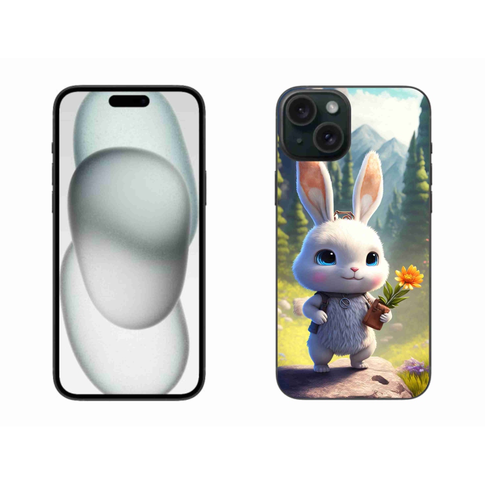Gelový kryt mmCase na iPhone 15 Plus - roztomilý králíček