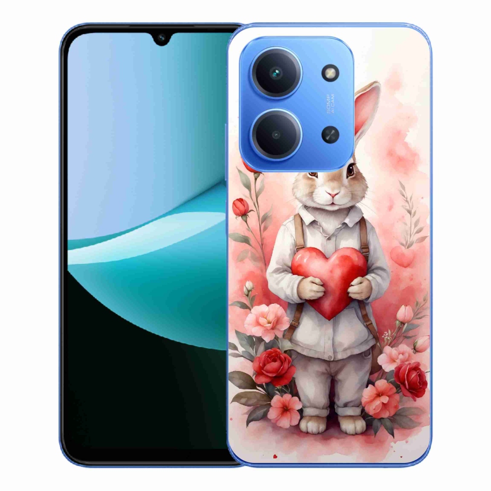 Gelový kryt mmCase na Xiaomi Redmi 15C 4G/5G (173mm) - zajíc se srdíčkem