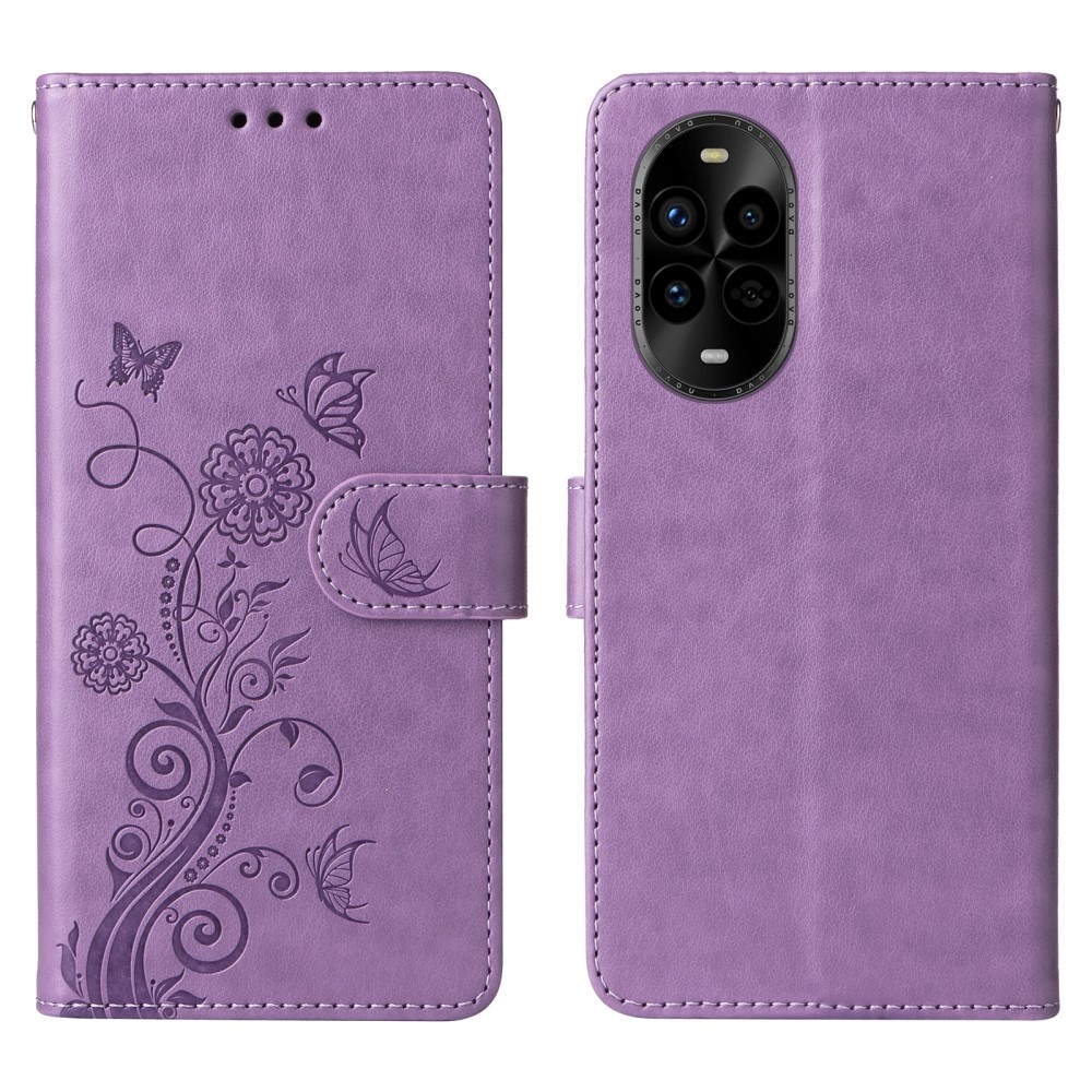 Flowery knížkové pouzdro na Huawei Nova 13 Pro 5G - světlefialové