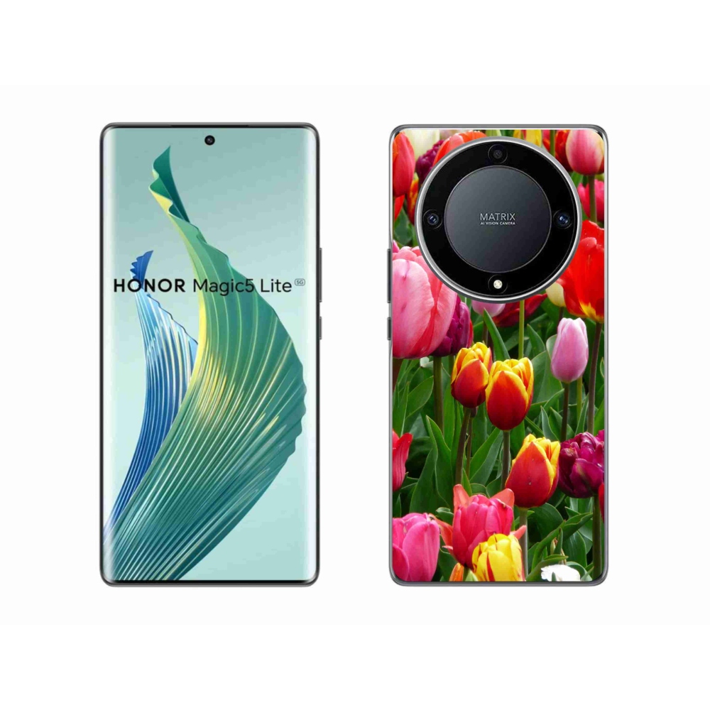 Gelový kryt mmCase na Honor Magic 5 Lite 5G - tulipány