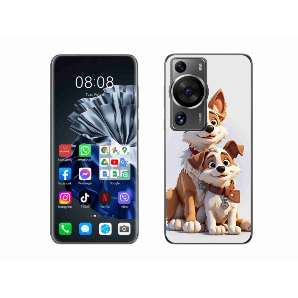 Gelový kryt mmCase na Huawei P60 Pro - kreslení psi