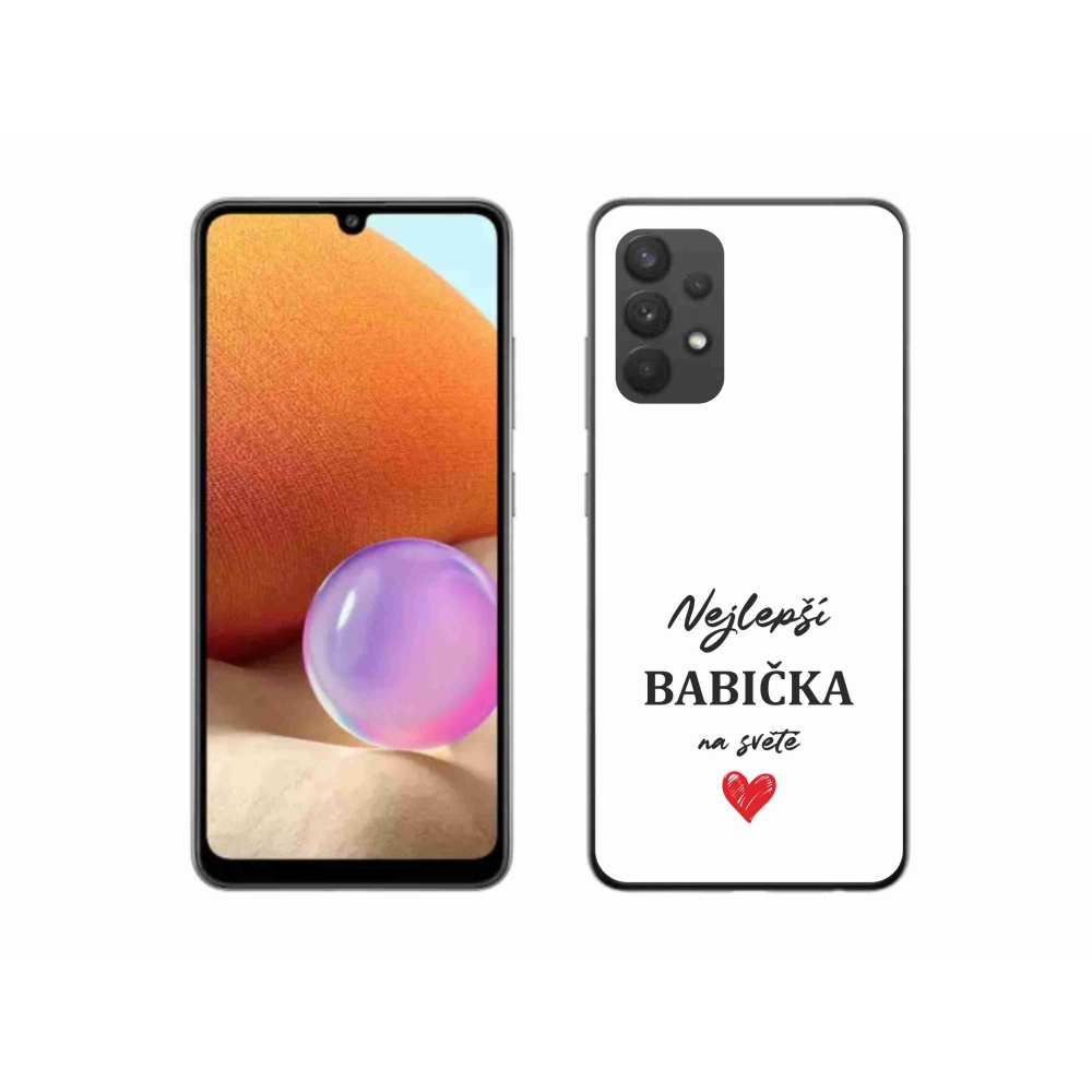 Gelový kryt mmCase na Samsung Galaxy A32 4G - nejlepší babička 1 bílé pozadí