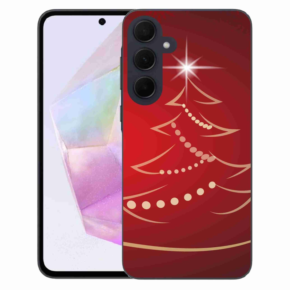 Gelový kryt mmCase na Samsung Galaxy A35 5G - kreslený vánoční stromek