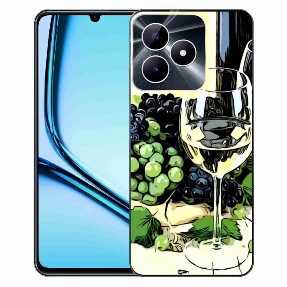 Gelový kryt mmCase na Realme Note 50 - sklenka vína