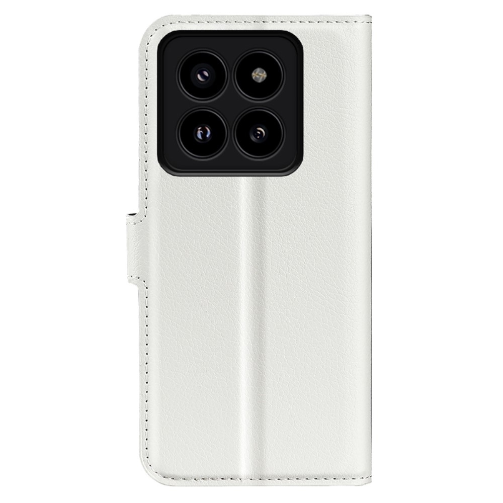 Litchi knížkové pouzdro na Xiaomi 14 Pro - bílé