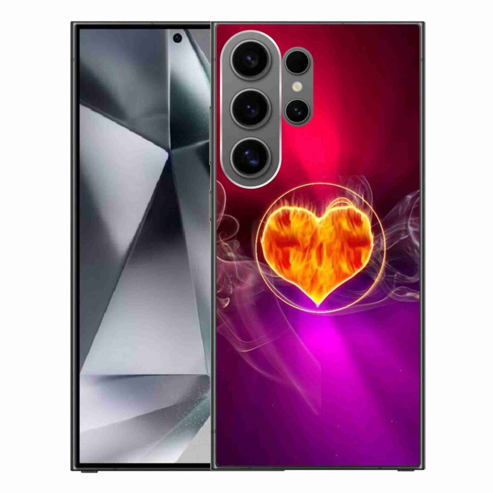 Gelový kryt mmCase na Samsung Galaxy S24 Ultra - ohnivé srdce