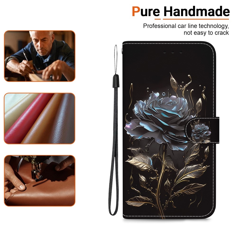 Printern knížkové pouzdro na Xiaomi Redmi Note 14 5G - černá růže