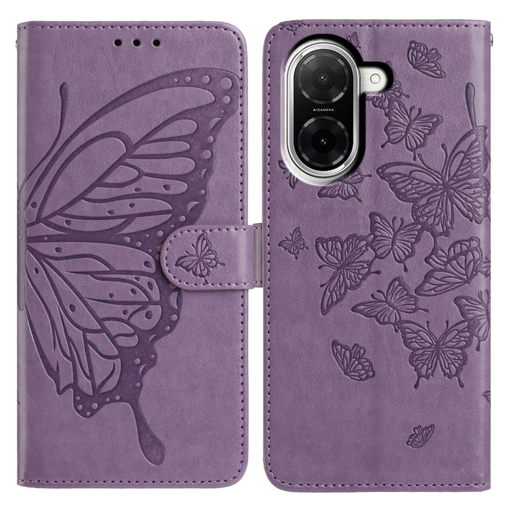 Floral Butterfly knížkové pouzdro na Xiaomi Redmi A5 (171.7x77.8x8.3mm) - fialové
