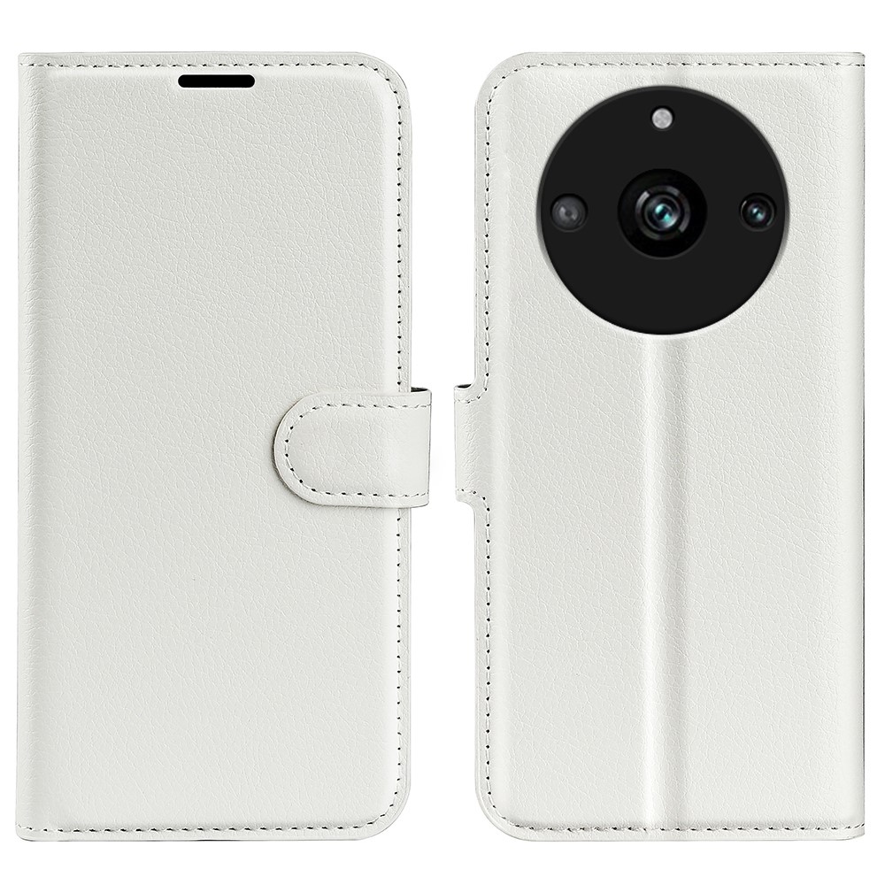 Litchi knížkové pouzdro na Realme 11 Pro 5G/11 Pro+ 5G - bílé