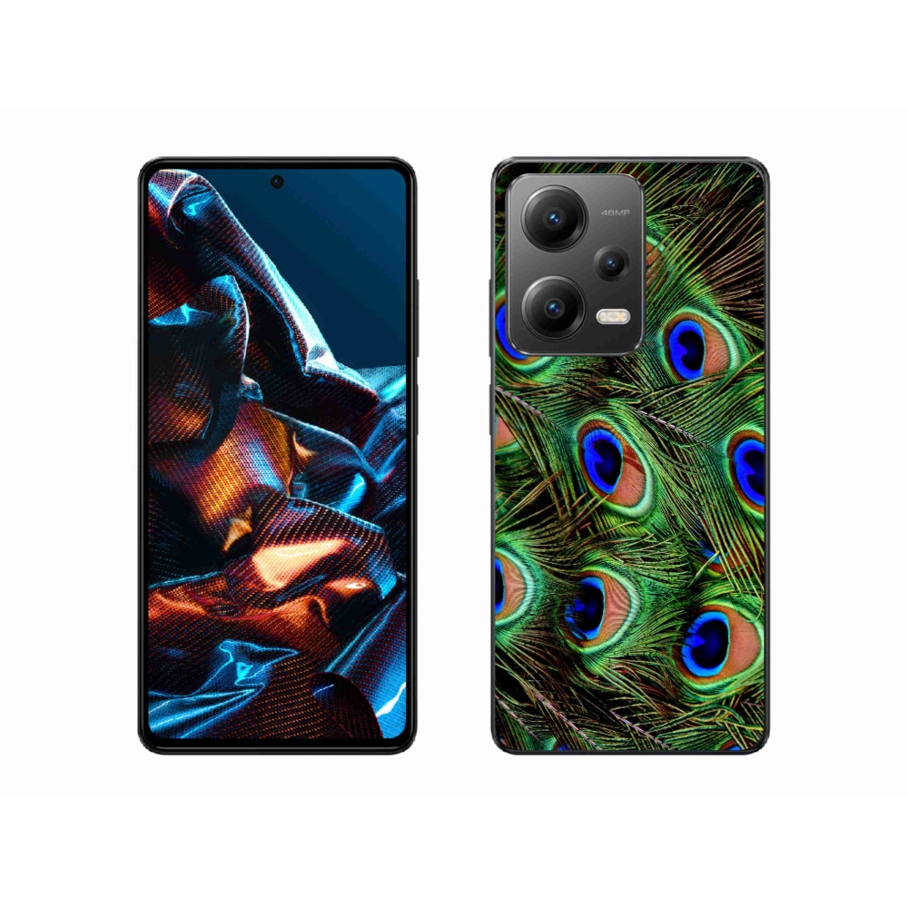 Gelový kryt mmCase na mobil Xiaomi Redmi Note 12 Pro 5G - paví peří