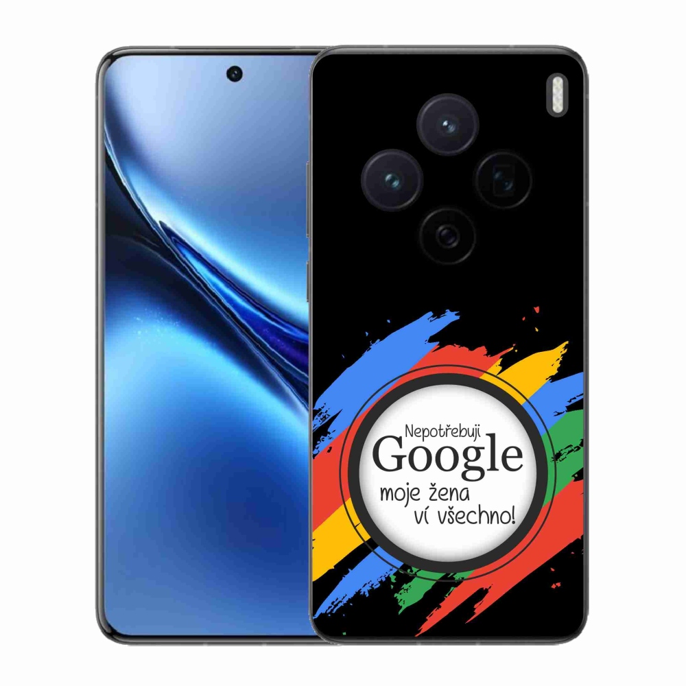 Gelový kryt mmCase na Vivo X200 5G - žena ví všechno černé pozadí