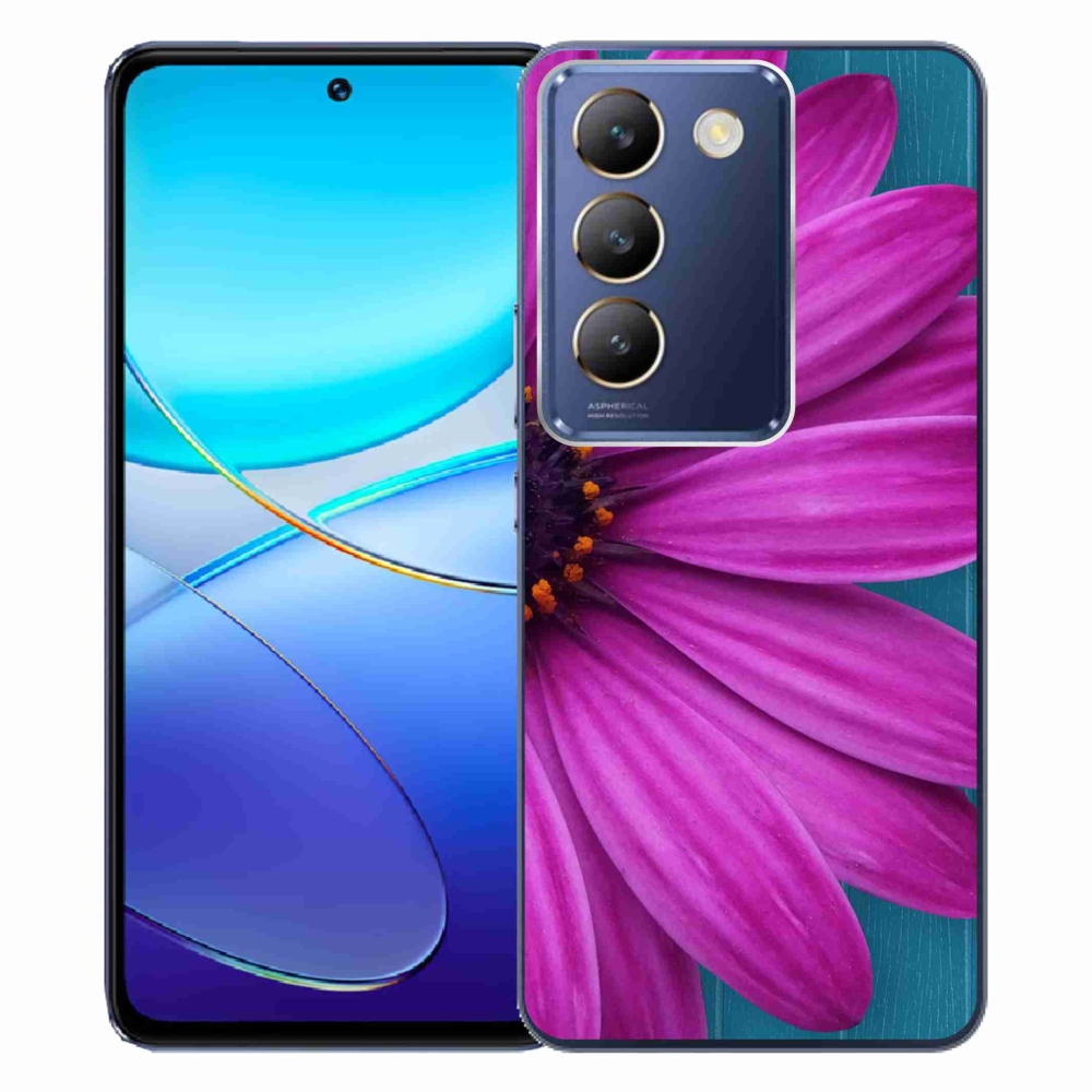 Gelový obal mmCase na Vivo V40 SE 4G/5G - fialová kopretina