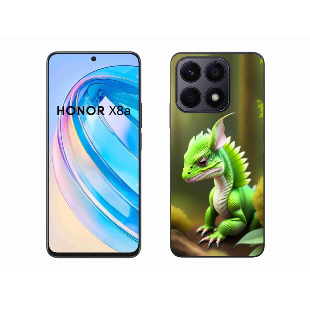 Gelový kryt mmCase na Honor X8a - zelený dráček