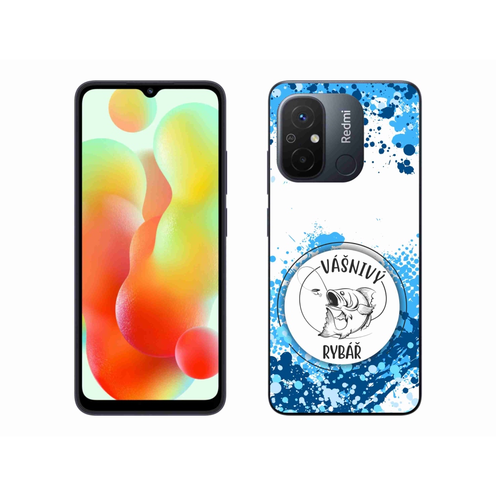 Gelový kryt mmCase na Xiaomi Redmi 12C - vášnivý rybář bílé pozadí