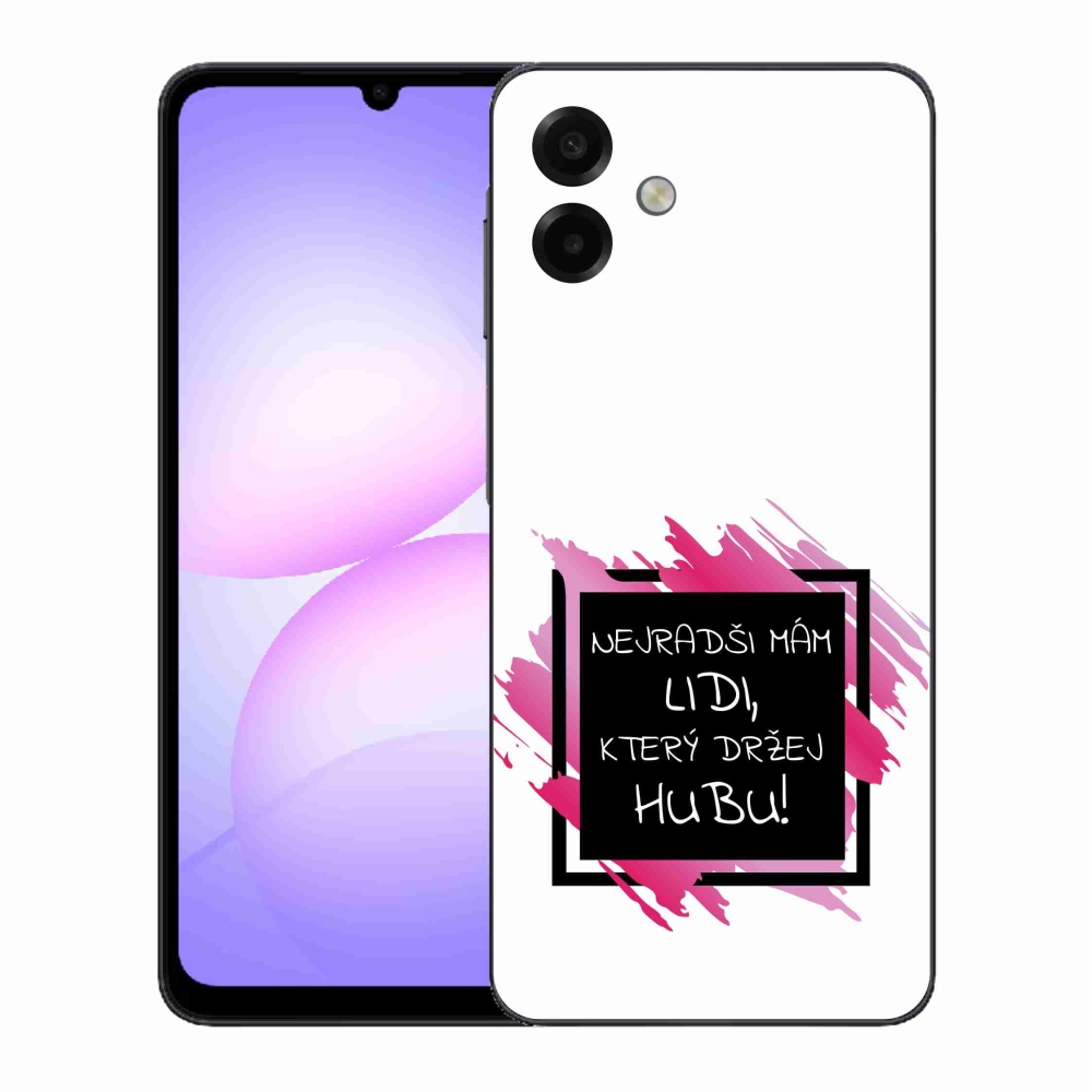 Gelový kryt mmCase na Samsung Galaxy A07 4G - vtipný text 7 černobílé pozadí