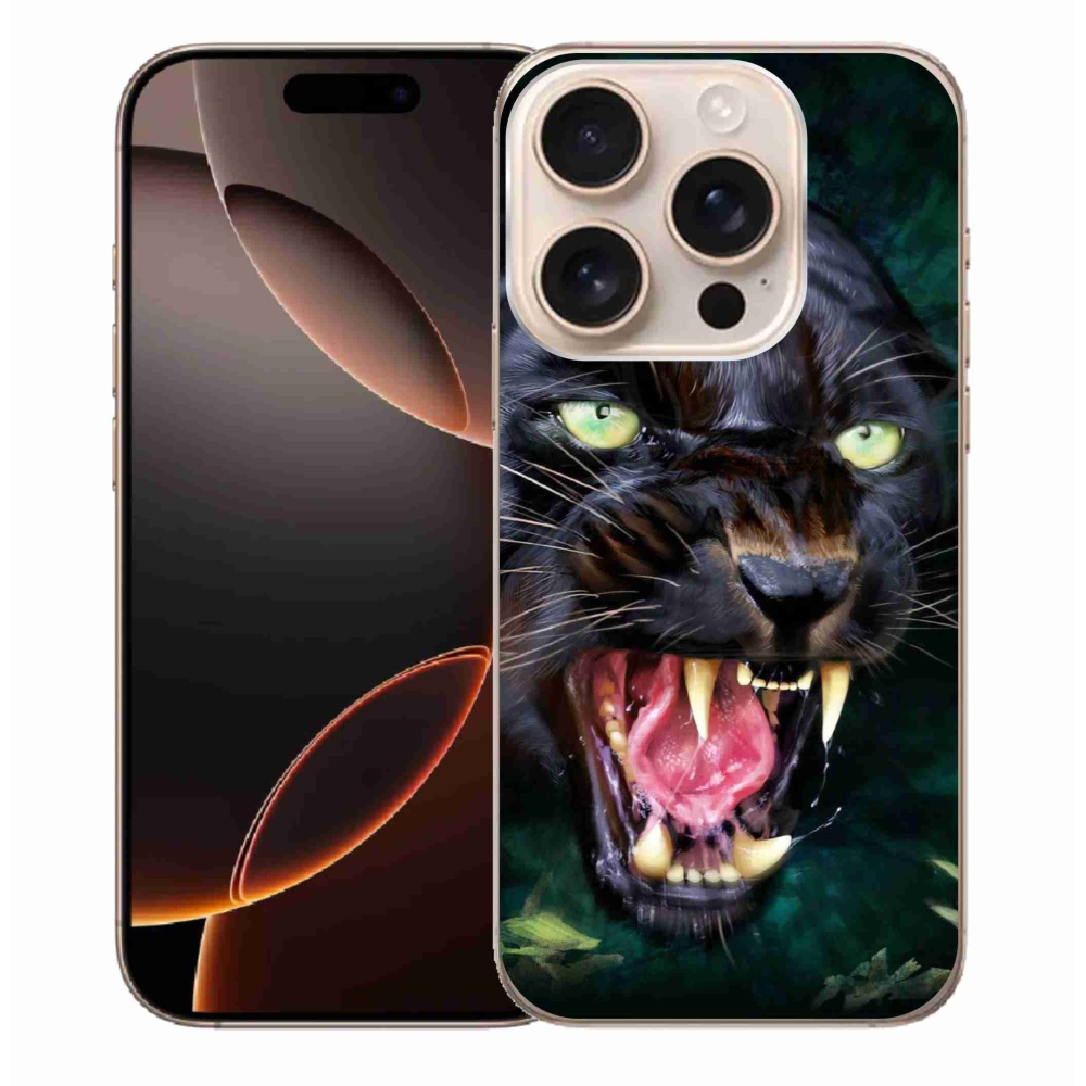 Gelový kryt mmCase na iPhone 16 Pro Max - rozzuřený černý panter