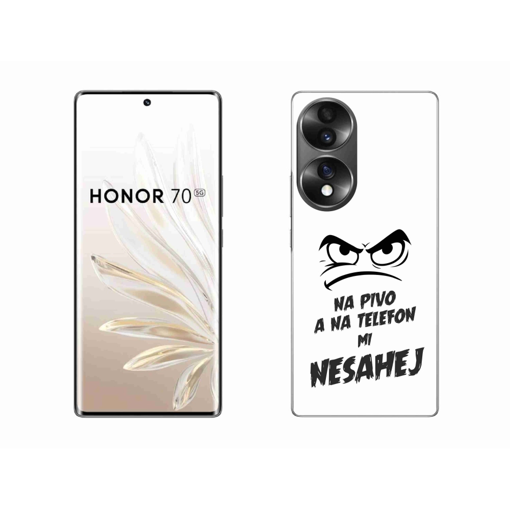 Gelový kryt mmCase na Honor 70 - pivní motiv 2 bílé pozadí
