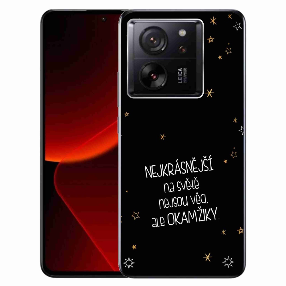 Gelový kryt mmCase na Xiaomi 13T/13T Pro - citát 4 černé pozadí