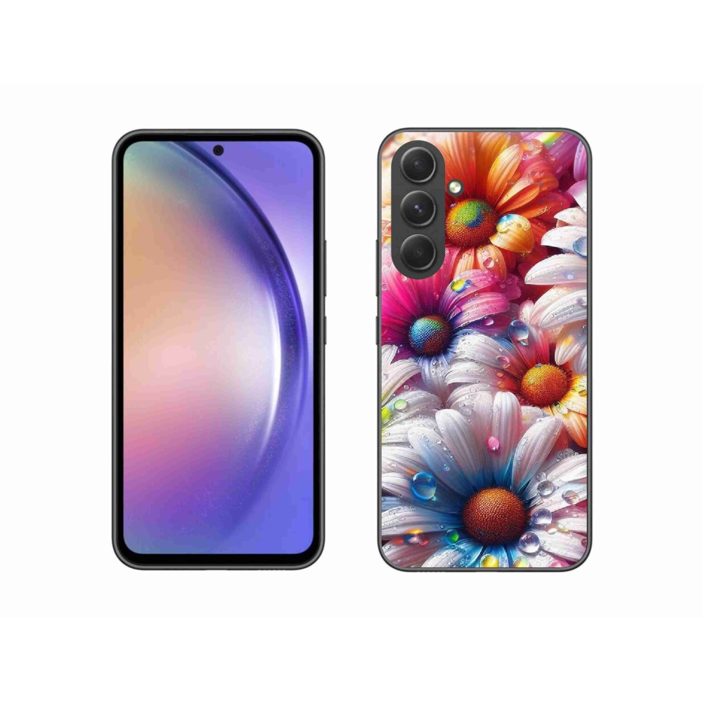 Gelový kryt mmCase na Samsung Galaxy A54 5G - barevné kopretiny