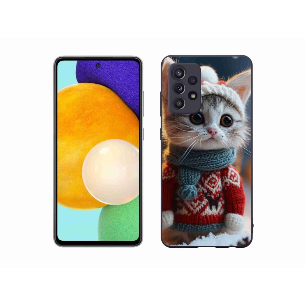 Gelový kryt mmCase na Samsung Galaxy A52/A52 5G - kotě ve svetru