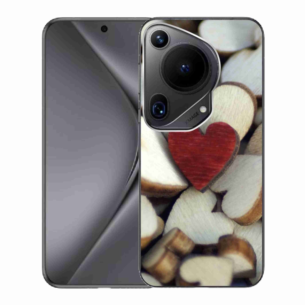 Gelový kryt mmCase na Huawei Pura 70 Ultra - gravírované červené srdce 