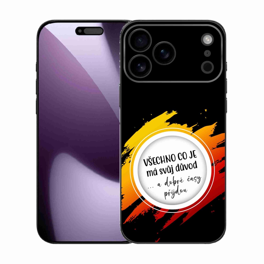 Gelový kryt mmCase na iPhone 17 Pro Max - citát 3 černé pozadí