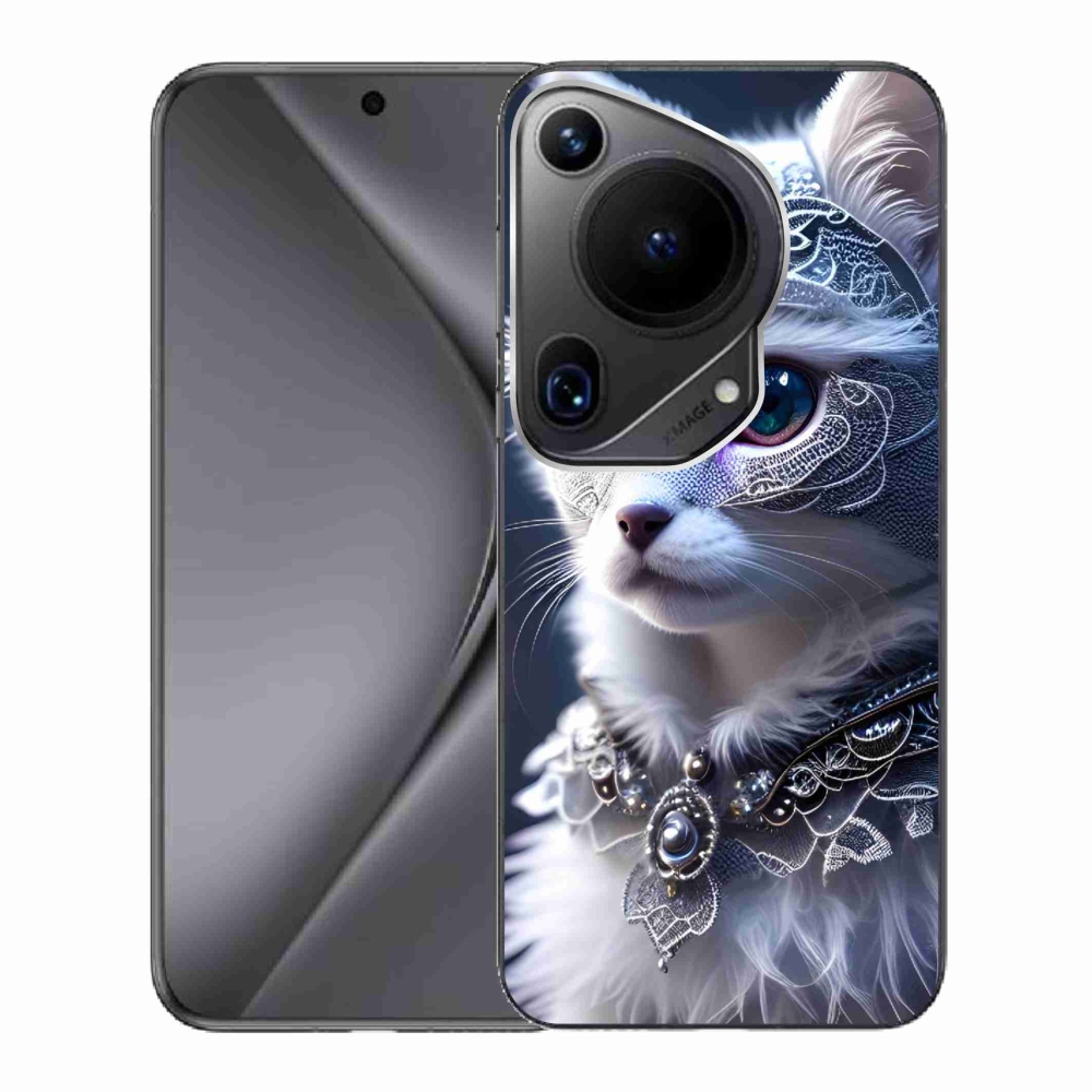 Gelový kryt mmCase na Huawei Pura 70 Ultra - bílá kočka