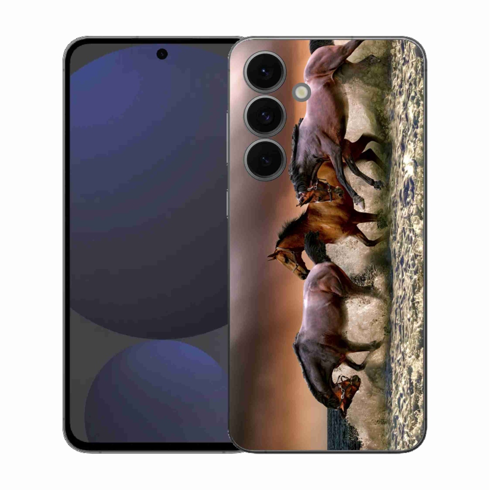 Gelový kryt mmCase na Samsung Galaxy S25 FE - koně 1