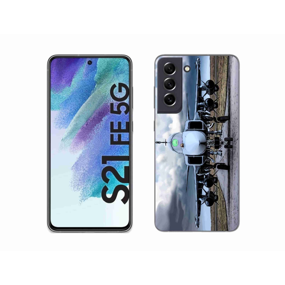Gelový kryt mmCase na Samsung Galaxy S21 FE 5G - vojenské letadlo